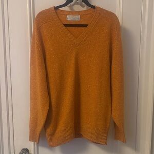 Ballantyne Men's V-Neck Sweater in Orange